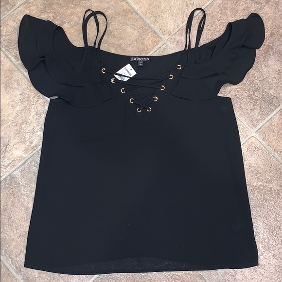 Express Tops - NEW Express cold shoulder crisscross blouse